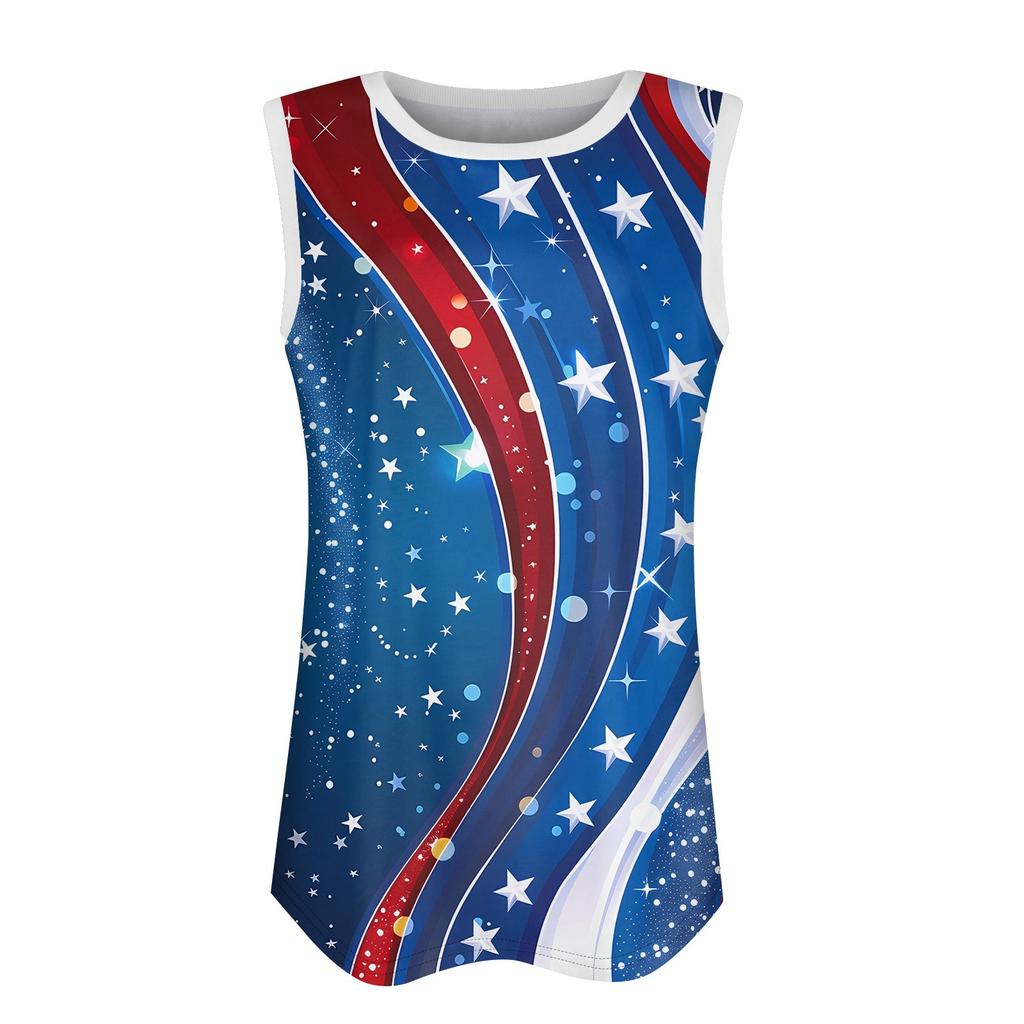 Womens Tank Top U Neck Basic Casual Flowy Summer Sleeveless Deep Side Cut Print Tops For Women