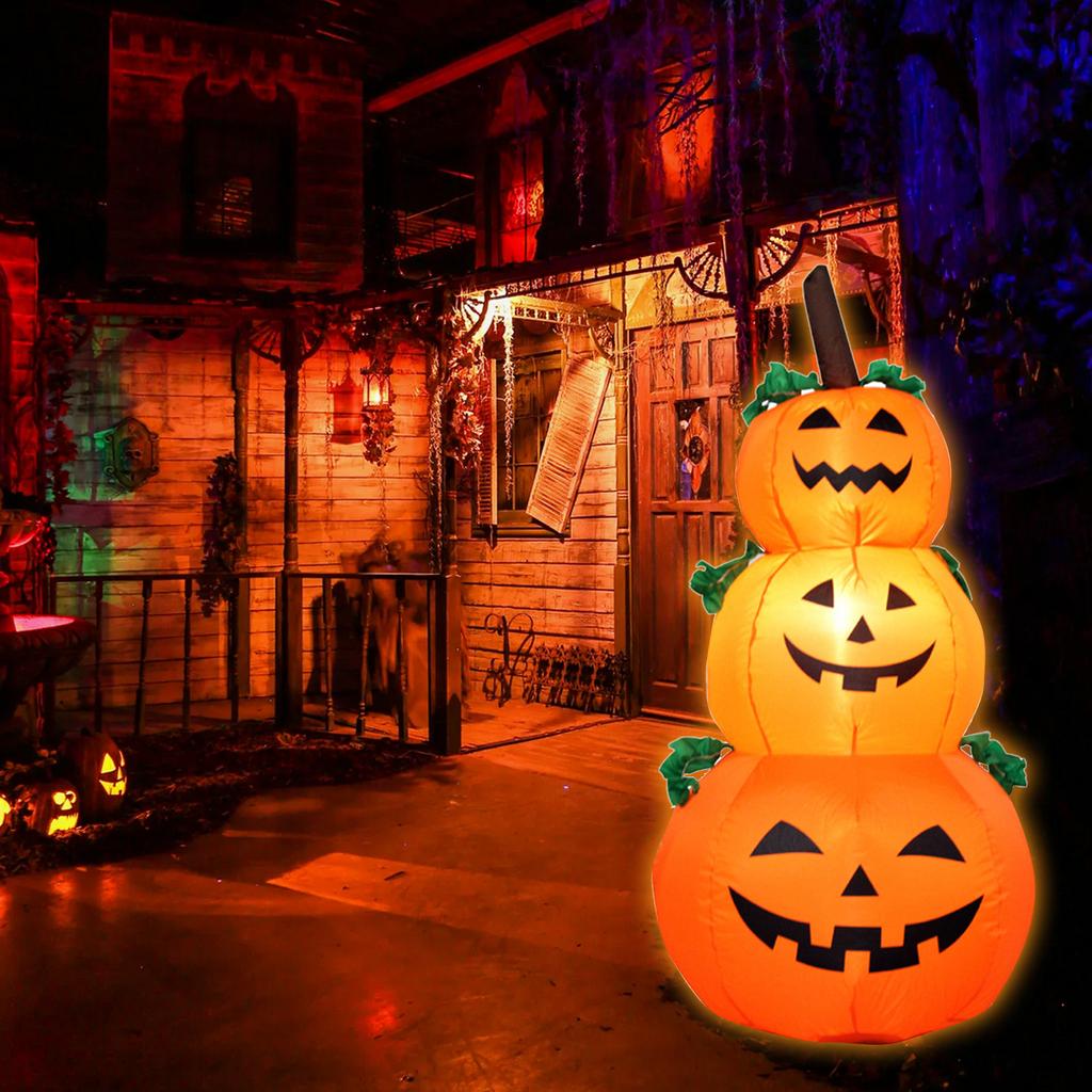 3.9FT Halloween Inflatables Pumpkin Outdoor Decorations LEDs Blow Up Inflatables 3 Inflatable