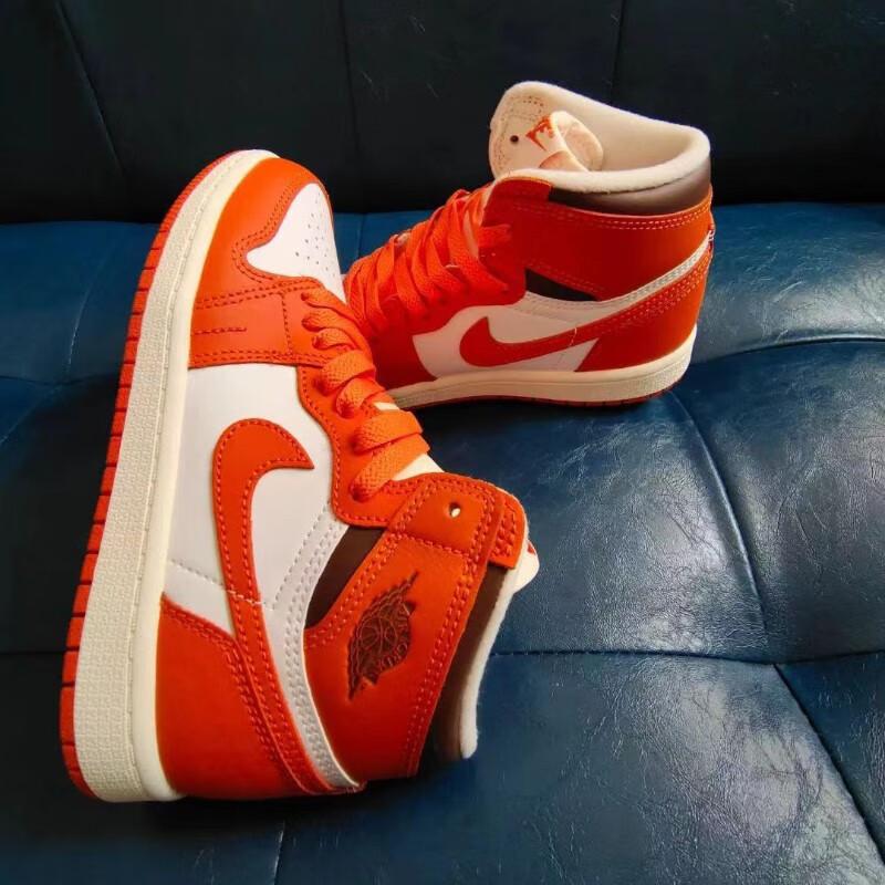 Детские кроссовки Air Jordan 1 High OG PS Starfish Orange White Cacao-Wow CU0449-101