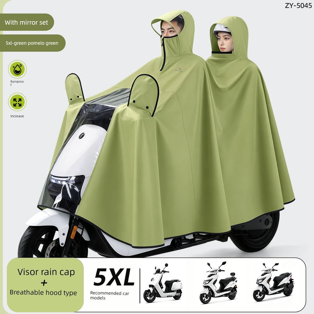 Electric Scooter Raincoat for Women, Full-Body Storm-Proof, Extra Large and Thick, 2026 New Model Motorcycle Riding Poncho