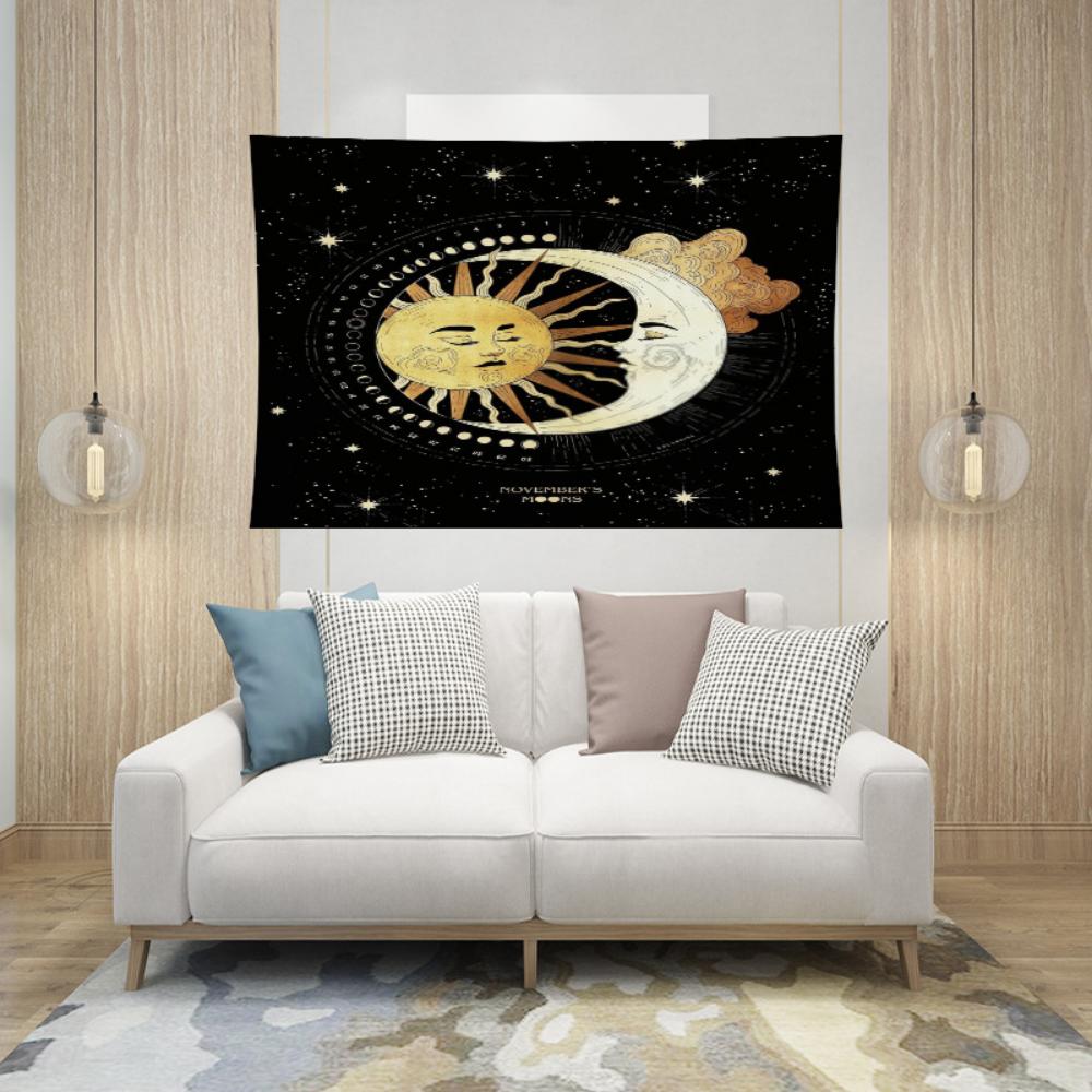 Гобелен для спальни, богемная декоративная ткань, фон для гостиной, ткань, домашний настенный гобелен