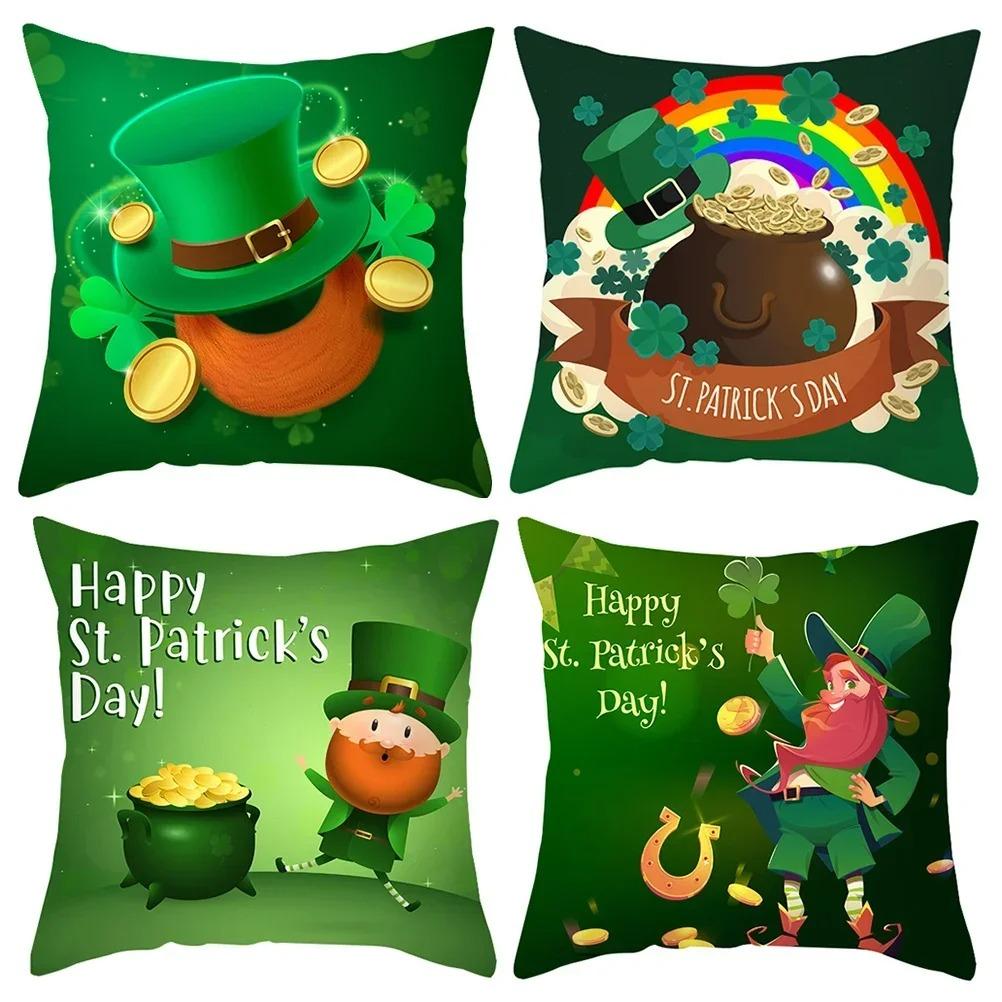 Housse de coussin imprimée, décoration de fête de la saint-Patrick, pour salon, bureau, maison