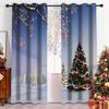 Happy New Year Christmas Curtain Traditional Festival Snow Tree Living Room Bedroom Window Curtains Kitchen Drapes