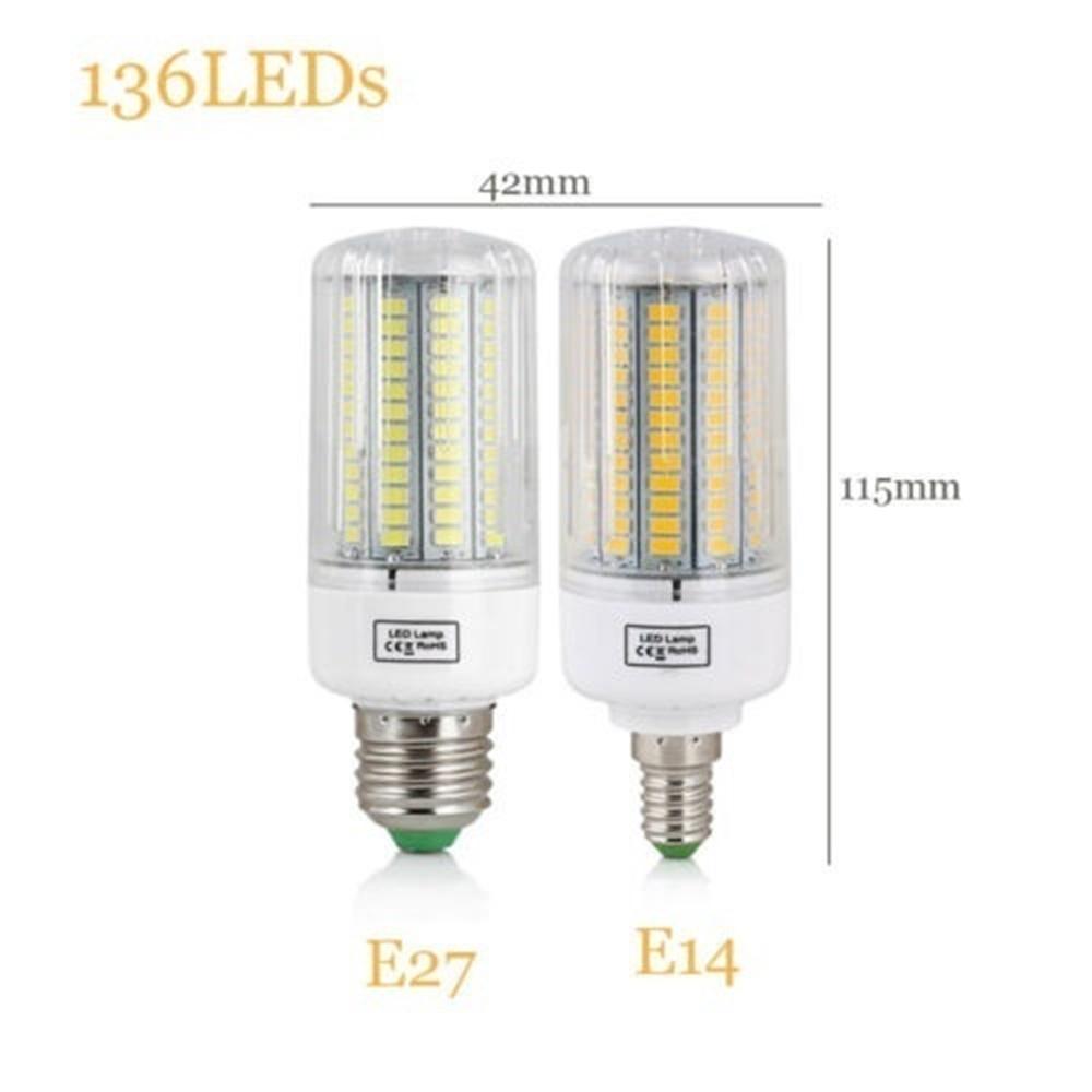 Светодиодная кукурузная лампа E27 AC110V 5730 SMD, от 24 до 165 светодиодов, прожектор для внутреннего освещения