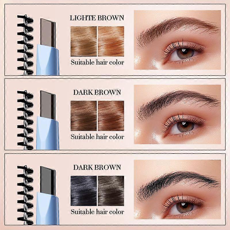 Waterproof Natural Double-Headed Eyebrow Pencil 0.4Gsadoer Finishing Anti-Smudge Eyebrow Pencil Brush