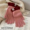Polyester Full Finger Gloves Cold Proof Winter Warm Gloves Fashion Knitted Gloves  For Women
