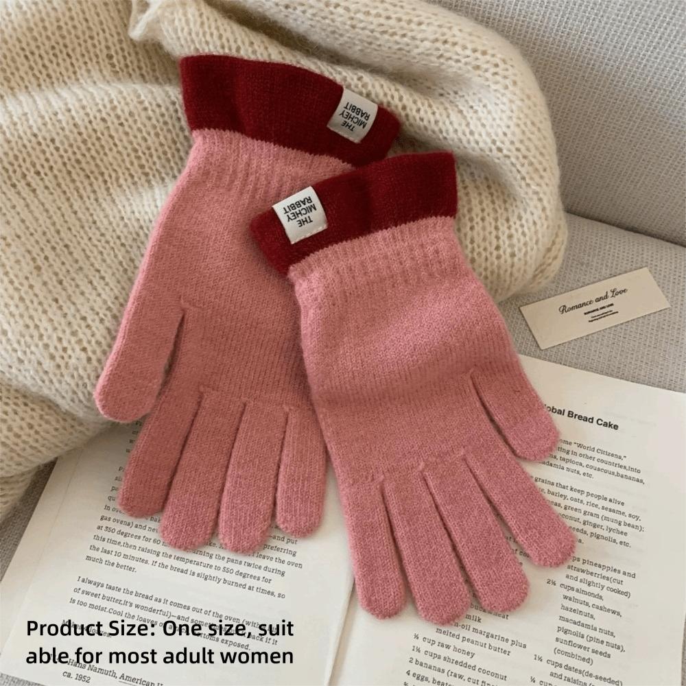 Cold Proof Full Finger Gloves Polyester Winter Warm Gloves One Tip Touch Screen Gloves For Women