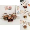 Stylish Retro Mini Tote Bag For Girls Trendy Plaid Crossbody Purse In Khaki Brown
