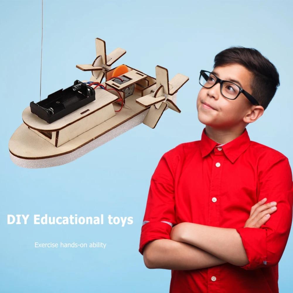 DIY Научные игрушки Детские образовательные STEM-проекты Наборы 3D Сборка модели автомобиля, лодки, деревянная головоломка, набор для научных экспериментов