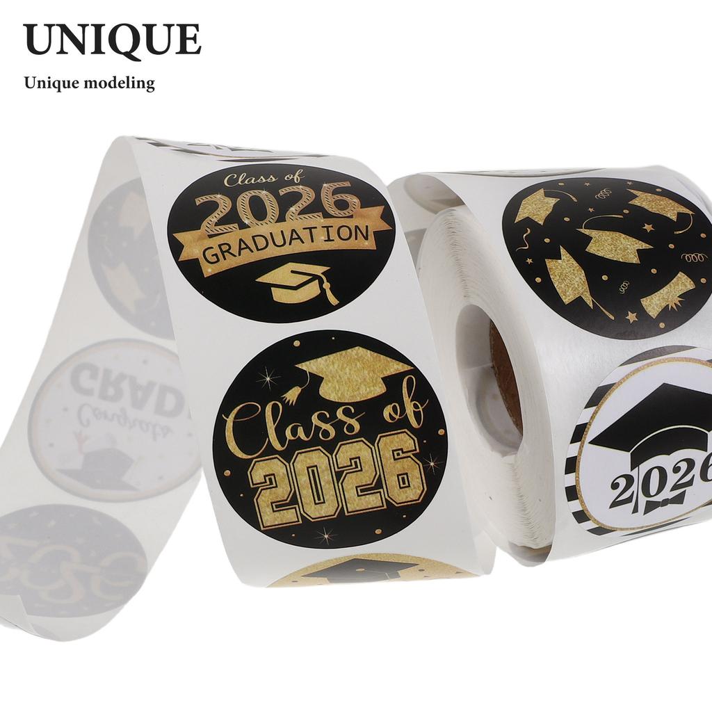 500 Pcs 1.5inch 3.8cm Scrapbook College Graduation Stickers For Scrapbooking Adult Cap Transfer Decoration Label Favor