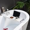 Luxury Multifunctional Bathtub Organizer: Retractable Soaking Tub, Phone Holder, and Toilet Storage Solution.