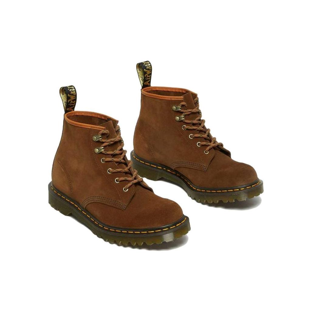 Dr. Martens 101 Кожа Мода Универсальные Короткие Ботинки Ботинки Унисекс Коричневый Желтый 27781220