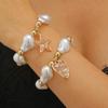 French Sweet Light Luxury High Quality Versatile Design Sense Beaded Irregular Baroque Pearl Love Pentagram Bracelet