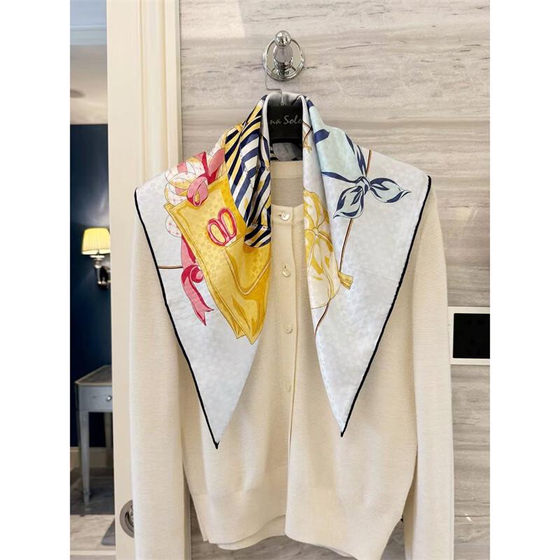 NINA SOLOR Jacquard Silk Square Scarf