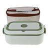 Nishida Stainless Steel Insulated Lunch with Includes Chopsticks and Spoon 1 Box, Leak-Proof, Handle, Carry-Around Bag, (Green, Tier)