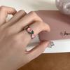 Enamel Stunning French Rose Adjustable Ring For Women Fashionable Copper Jewelry For Occasions All