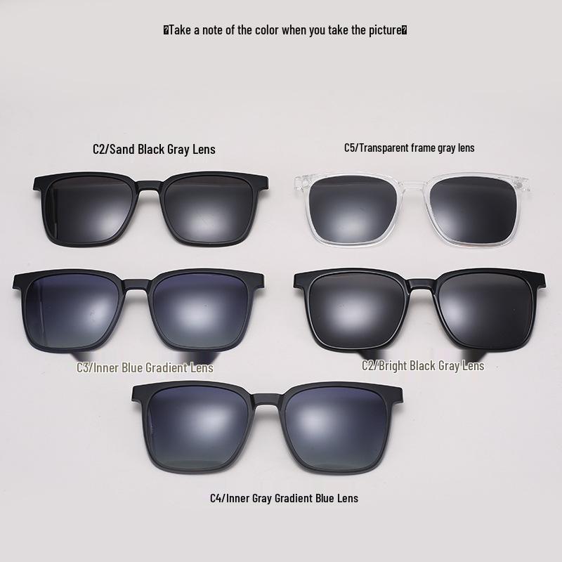 TJ2190 Unisex Three-in-One Magnetic Polarized Clip-on Sunglasses Set