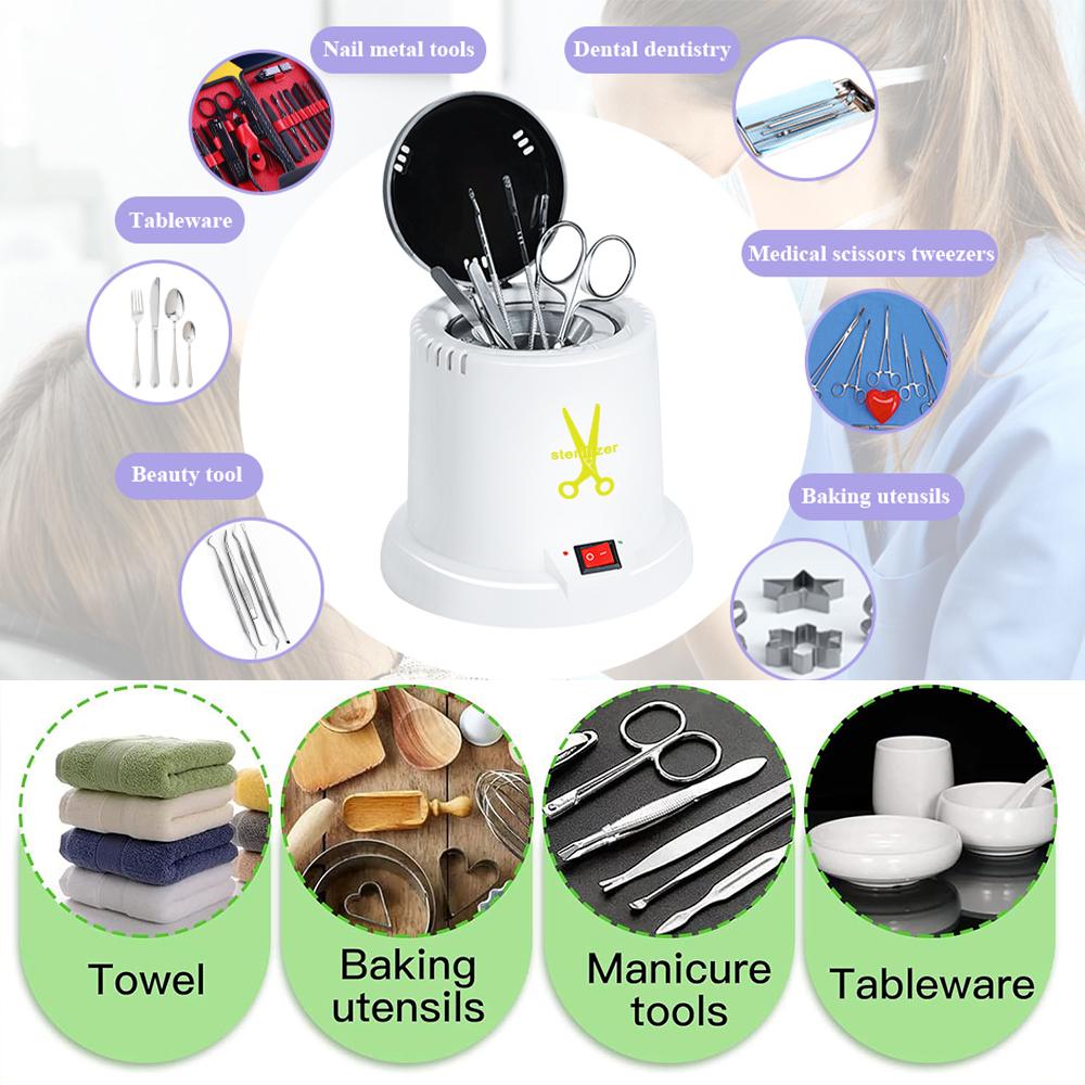 LINMANDA Nail Art Sterilizer High Temperature Sterilizer Nail Tool Cleaning Pot for Nail Art Salon Scissors Cleaning Equipment