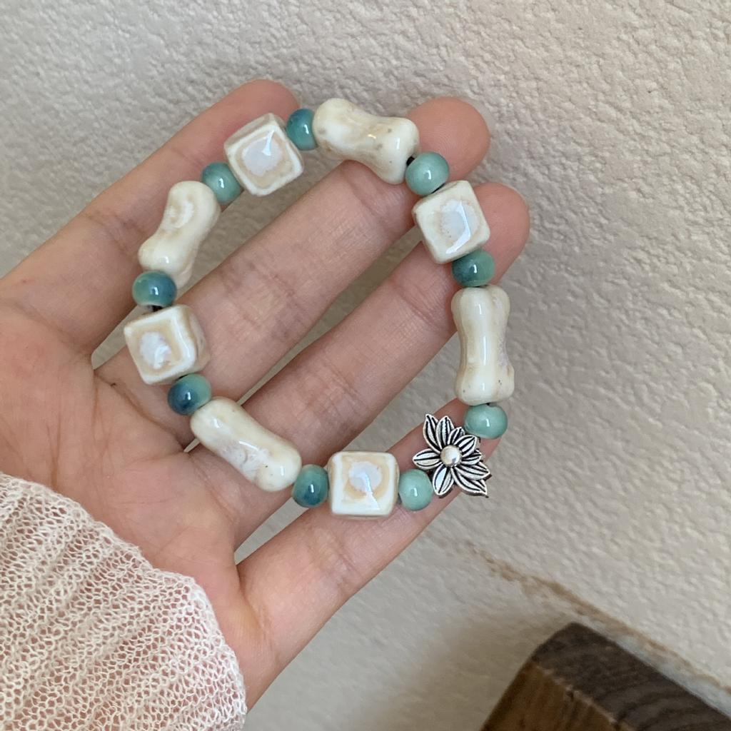 Summer Color Ceramic Bracelet Retro Chinese National Wind String Jewelry