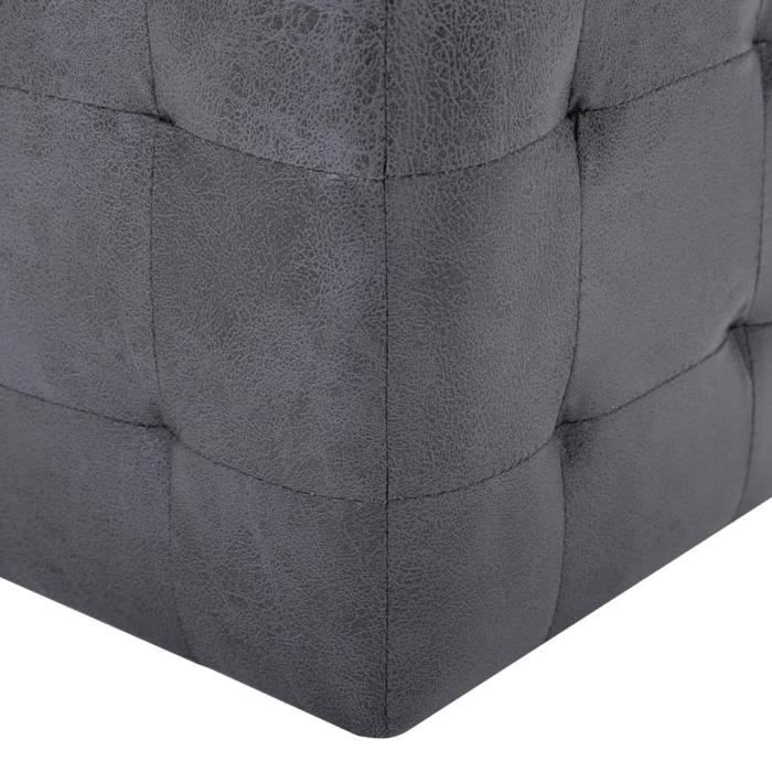 VidaXL 2 Pcs Poufs Grey 30 X 30 X 30 Cm Faux Suede