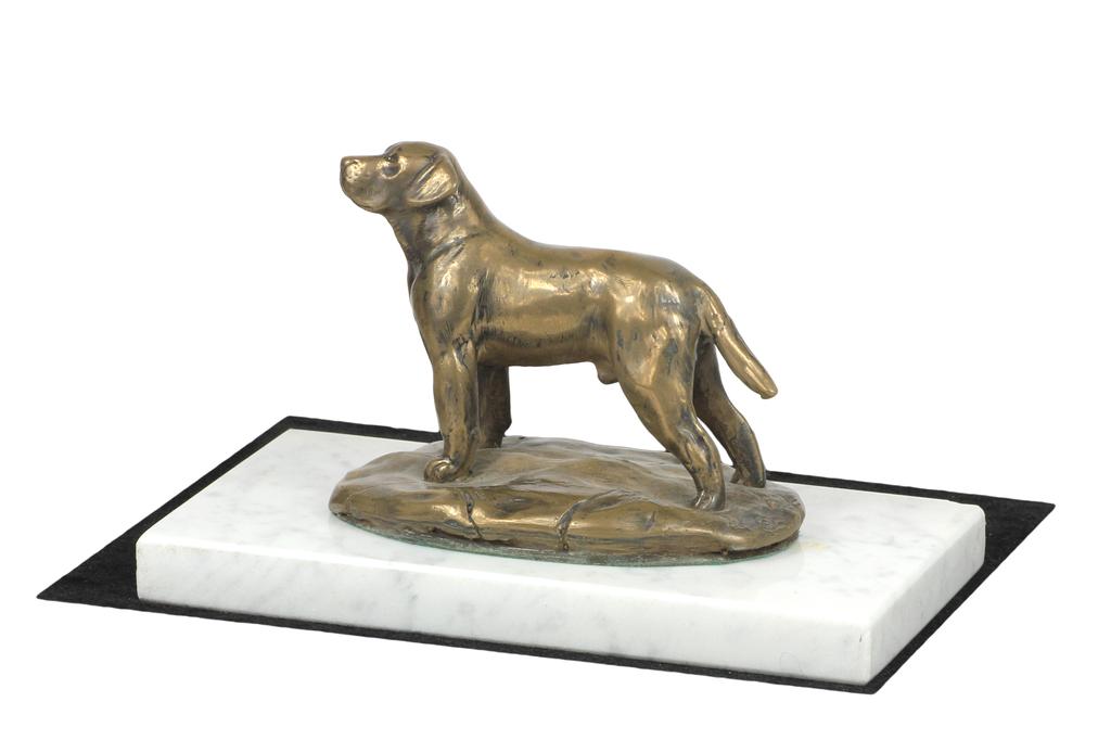 Labrador Retriever - dog figurine, statue on white marble, trophy for Art-Dog dog show exhibition
