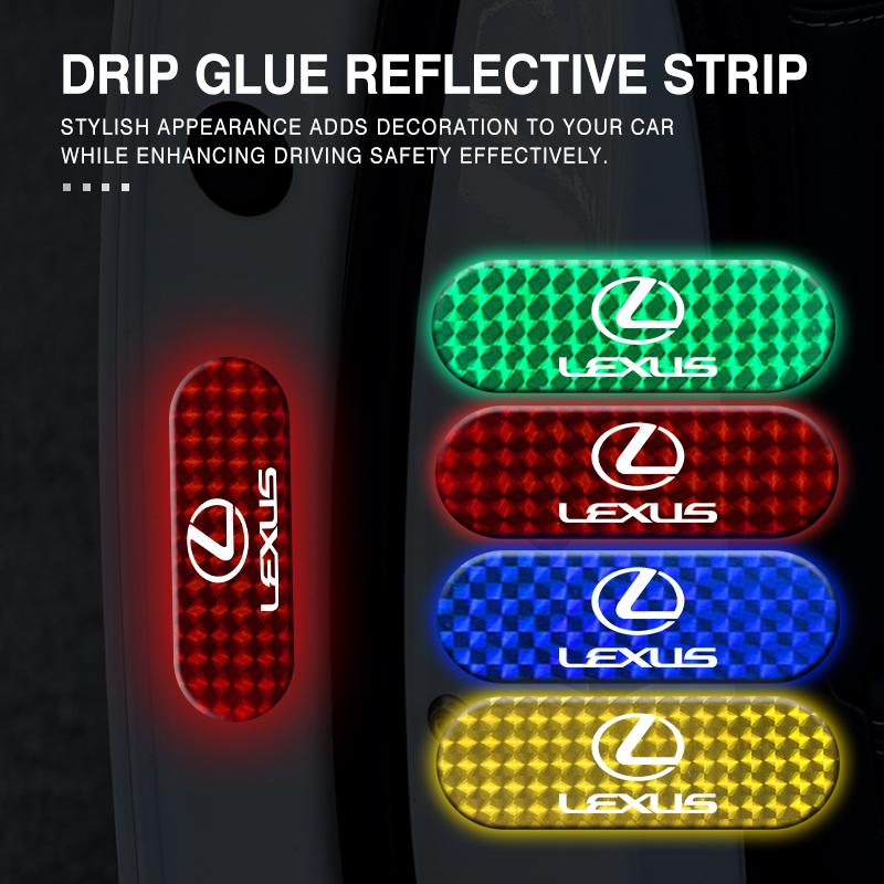 QGVLA1 For Lexus Car Door Safety Warning Reflective Mark 3D Sticker RX350 IS250 IS200 GS300 LX570 RC350 UX250h ES350