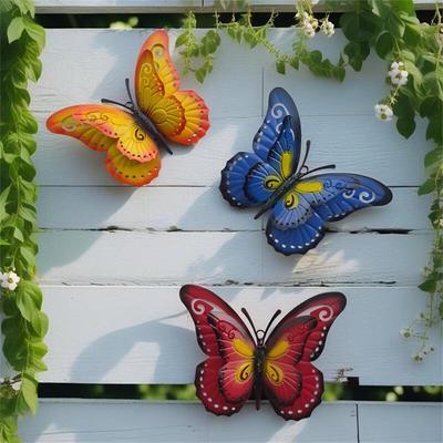 3D двухслойное полое украшение-бабочка для улицы (4-Pack)
