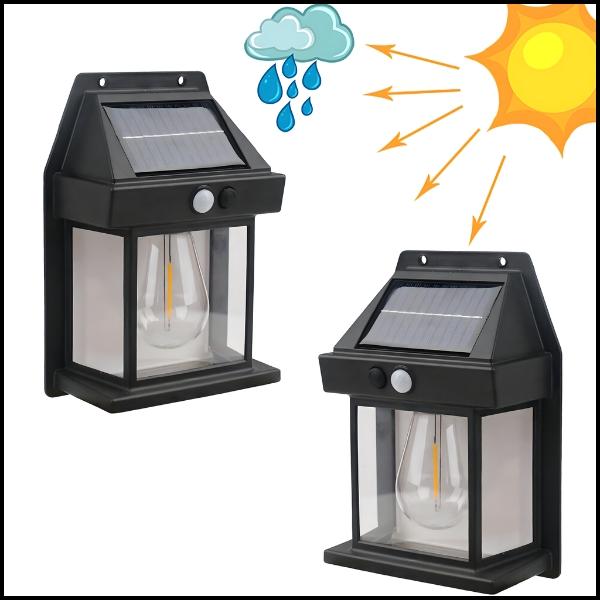 Solar LED Lantern Garden Wall Lamp with Motion Sensor