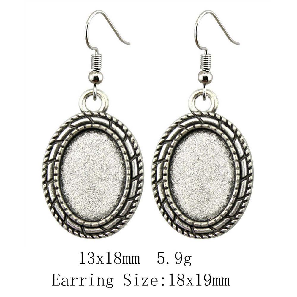 Подарки для женщин Винтажные серьги Овальные серьги-крючки Стеклянный кабошон Основание Подставка Подставка Серьги-подвески и подвески Женские сумки Серьги