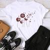 (Asian Size) Fashion Print Female Casual Dandelion Plant Trend Cute Sweet Women's Top Casual T Clothing Graphic Tee Short Sleeve T-shirt