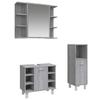 3 Piece Bathroom Furniture Set Grey Sonoma Engineered Wood