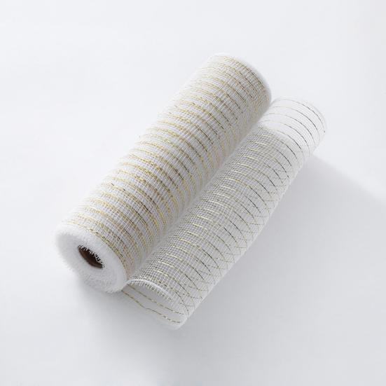 Christmas Mesh Ribbon 10 Inch X 10 Yards Metallic Foil