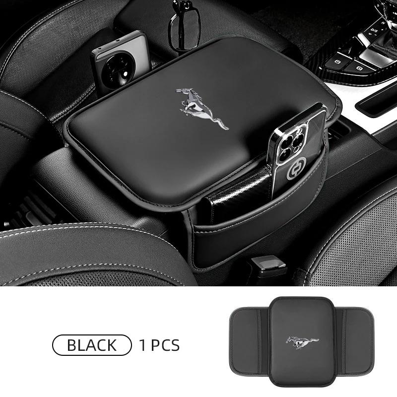 Car Sticker Hot For Ford New Car Armrest Mat Center Console Leather Protection Cushion For Ford mustang Shelby GT GT500 GT350 Co