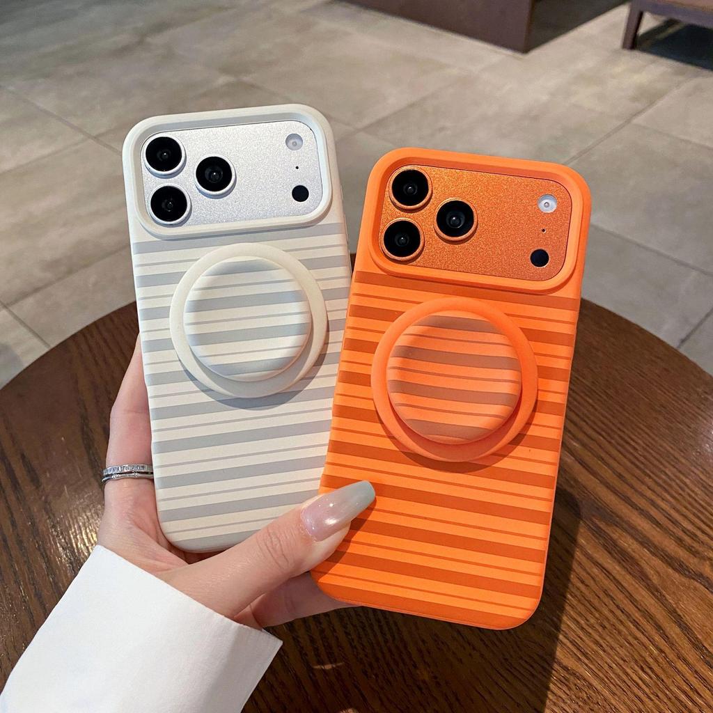 Полосатый магнитный силиконовый противоударный чехол для iPhone 17 Pro Max