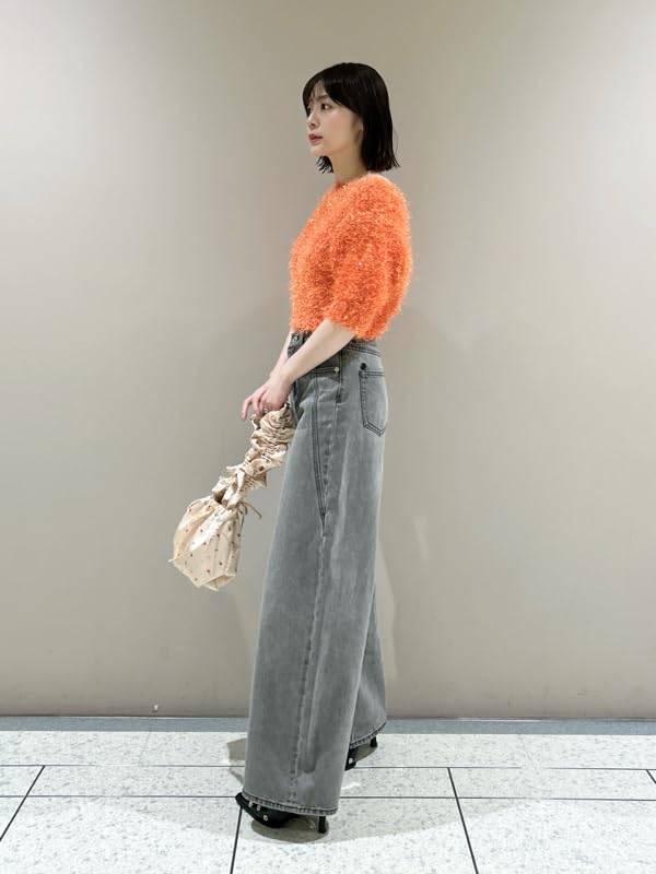 Lily Brown Fringe Feather Knit Top LWNT251059 ORG Women's