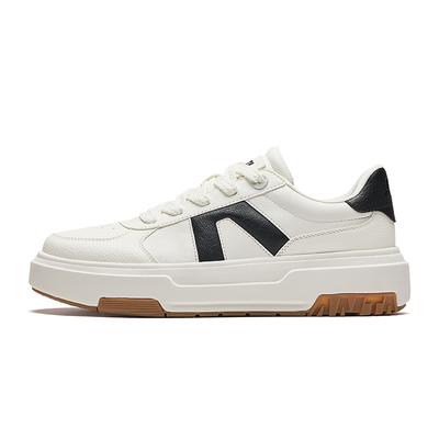 A Path Искусственная кожа Повседневные Универсальные Износостойкие Увеличивающие рост Низкие кеды для скейтборда Женские кроссовки Белый Черный 122448023-2