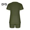 2 шт./комплект, женская летняя пижама, костюм с V-образным вырезом и коротким рукавом, комплект домашней одежды, топ и шорты, комплект свободных шорт, повседневный спортивный наряд