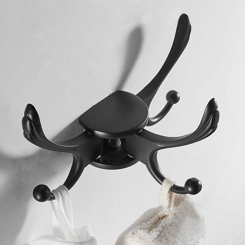 Tuqiu Bathroom Towel Hooks Wall Robe Hooks Black Kitchen Hanger Hook Gold Key Hat Bag Hanger Holder Clothes Hook 5 colors