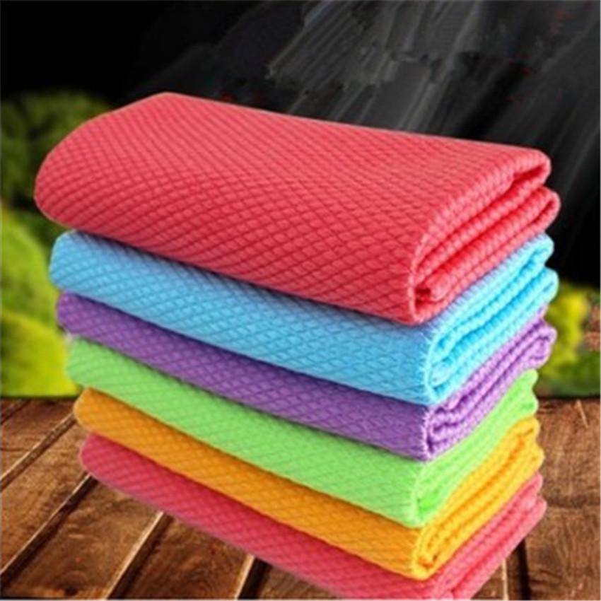 Absorbent Microfiber Kitchen Scouring Pad - Thick, Non-Stick Oil Cleaning Cloth for Dishes