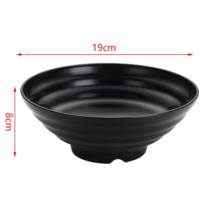 Модный стиль и долговечность, чисто черная большая полосатая миска, большой калибр и емкость, высокая термостойкость, миска для рамена