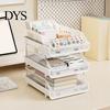Vertical File Sorter Double Layer Desktop Storage Rack, Stackable Clear PP Organizer, Financial Document Space Saving Holder, for Office School