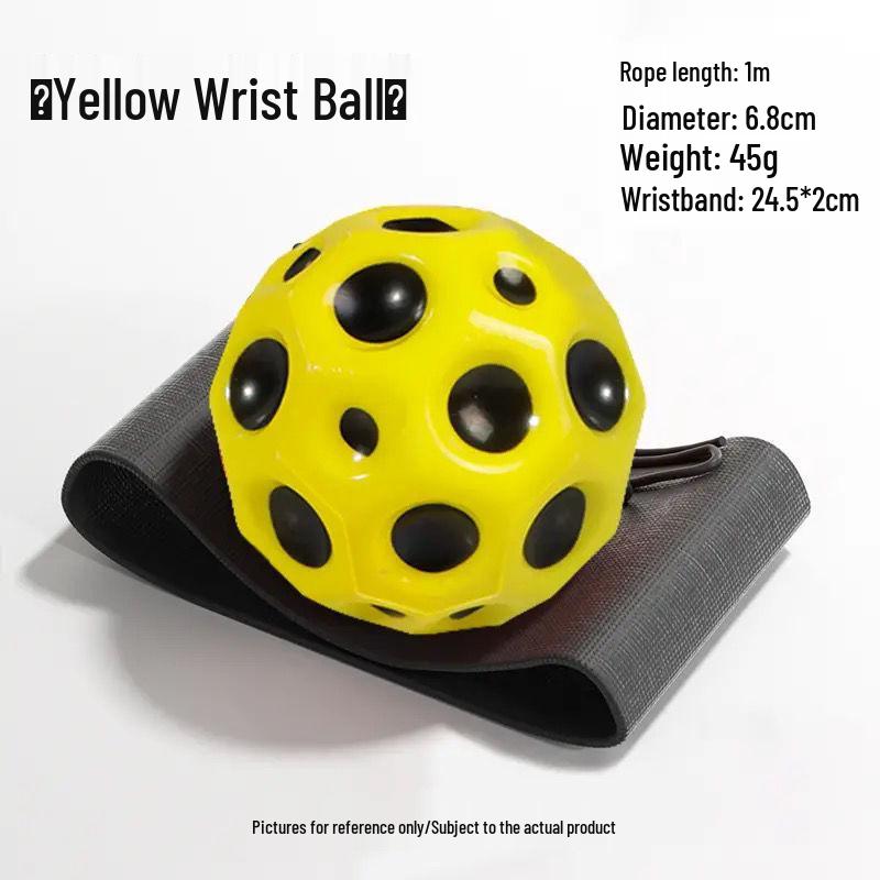 Luminous Rubber Wrist Ball with Elastic Rope - Kids' Rebound Toy for Boys' Boredom Relief