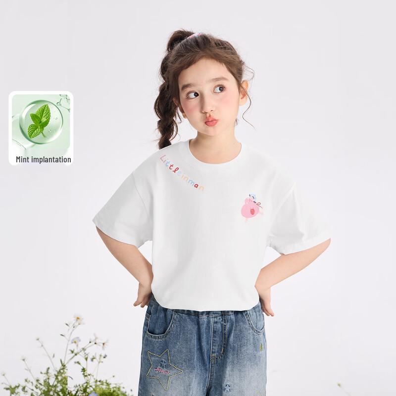 Xiaoyinman Girls' Cartoon Print Short Sleeve T-shirt