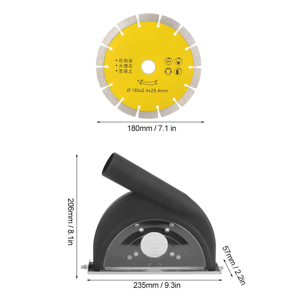 Пылезащитный кожух для резки угловой шлифовальной машины 180 В?Защитный комплект для пильного полотна 180 Cutting 180