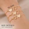 Lahkvor 3 Pcs Friendship Bracelet Set Gold Heart Pendant for 3 People BFF Jewelry for Girls Women Best Friend Sister Birthday Gift