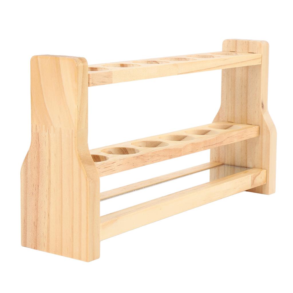 Wooden Test Tube Rack Storage 6 Round Hole Multifunctional Test Tube Stand Holder for Home Laborator