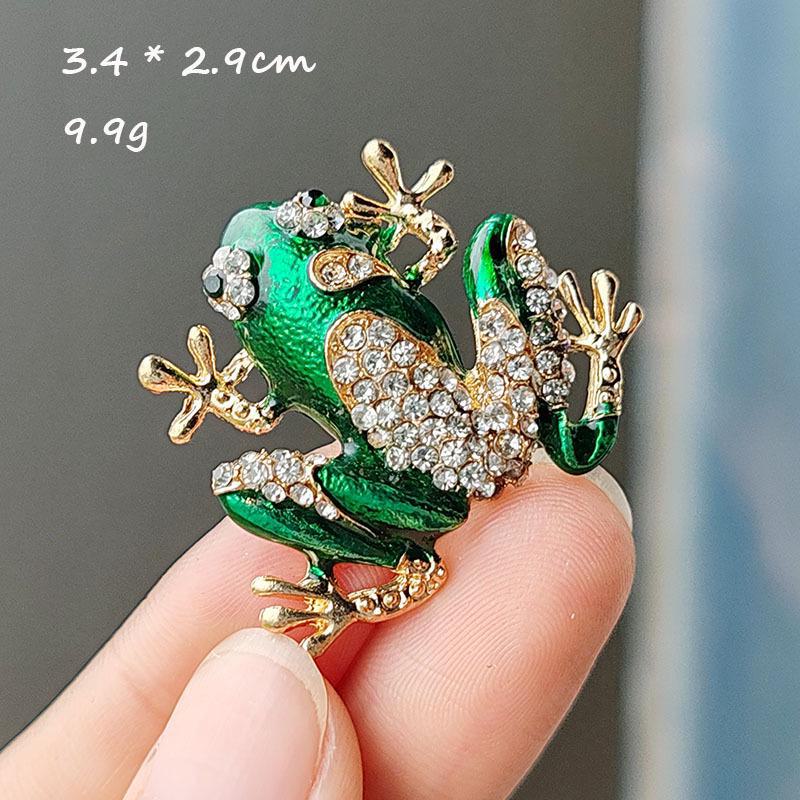Европейская и американская мода полная бриллиантовая брошь-лягушка - аксессуар для корсажа в виде мультяшного животного