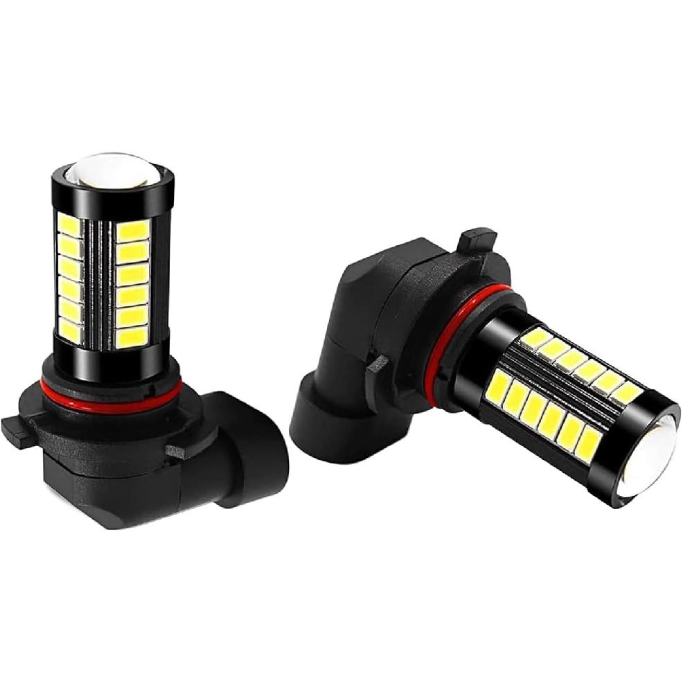 2 PCS 9005 Car Led Fog Light Bulbs, 6500K Super Bright White Anti-fog Light Bulb, 1500 Lumen 5630 33-SMD Plug and Play DRL, Universal for Cars,