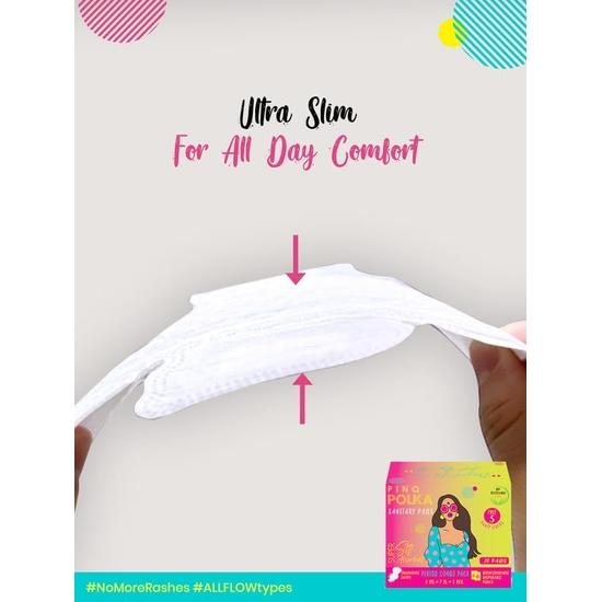 PINQ POLKA Набор для критических дней - Органический хлопок Супермягкое ощущение, Ультратонкие гигиенические прокладки I 8 XXL (Тяжелый поток) 7 XL (Ночь) 5 Обычный (день) 5 Ежедневных прокладок