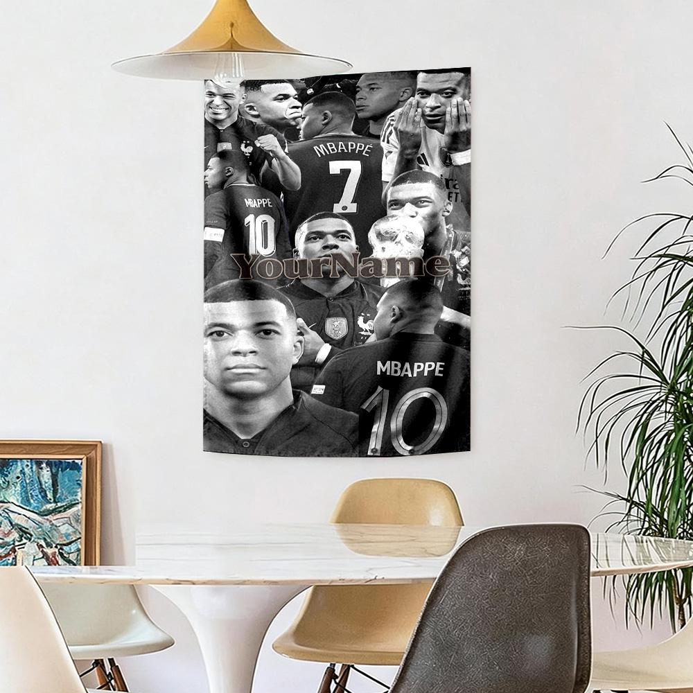 Mbappe Customize Text Tapestry Foldable Wall Tapestry Soft Durable Fabric Ideal for Meditation Room All-Season Use Unique Gift for Family Friends